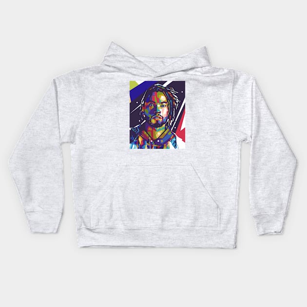 Miguel Colorful with Background Kids Hoodie by Paradox Studio